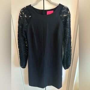 Lily Pulitzer Black Lace Sleeve Dress